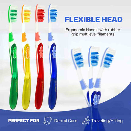 DUAL PRO Toothbrush Multi-Level Filaments with Tongue Cleaner
