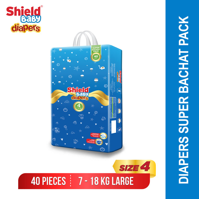 Baby Diaper Super Bachat Pack Size 4 Large (7-18Kg) 40 Count