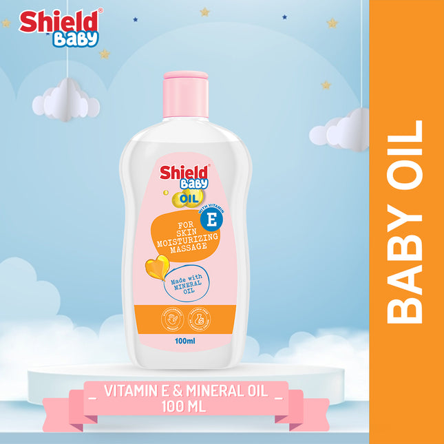 Baby Oil Formulated with Mineral Oil and Vitamin E