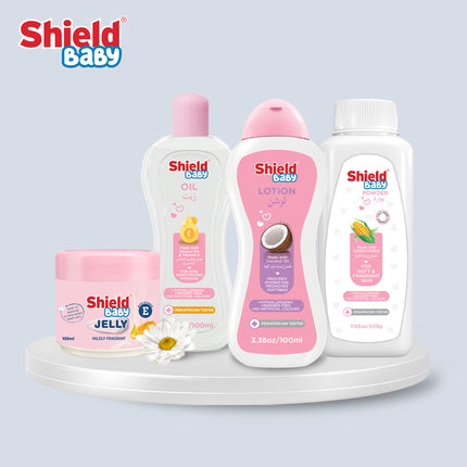 Baby Skin Rescue Bundle – Baby Jelly, Baby Oil, Baby Lotion & Baby Powder Care Set