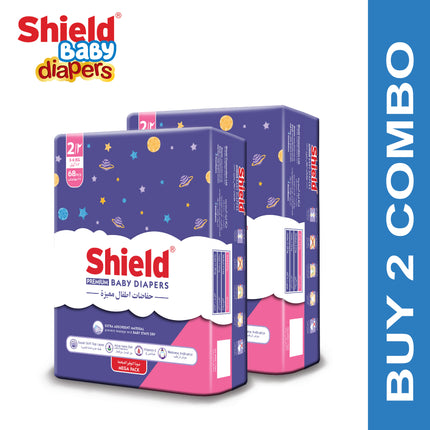 Buy 2 Combo Premium Baby Diaper Mega Pack Size 2 Small 68 Pcs for 3 to 6 Kg