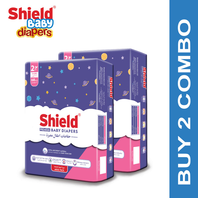 Buy 2 Combo Premium Baby Diaper Mega Pack Size 2 Small 68 Pcs for 3 to 6 Kg