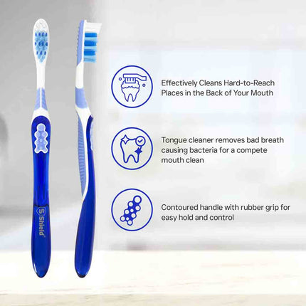 DUAL PRO Toothbrush Multi-Level Filaments with Tongue Cleaner