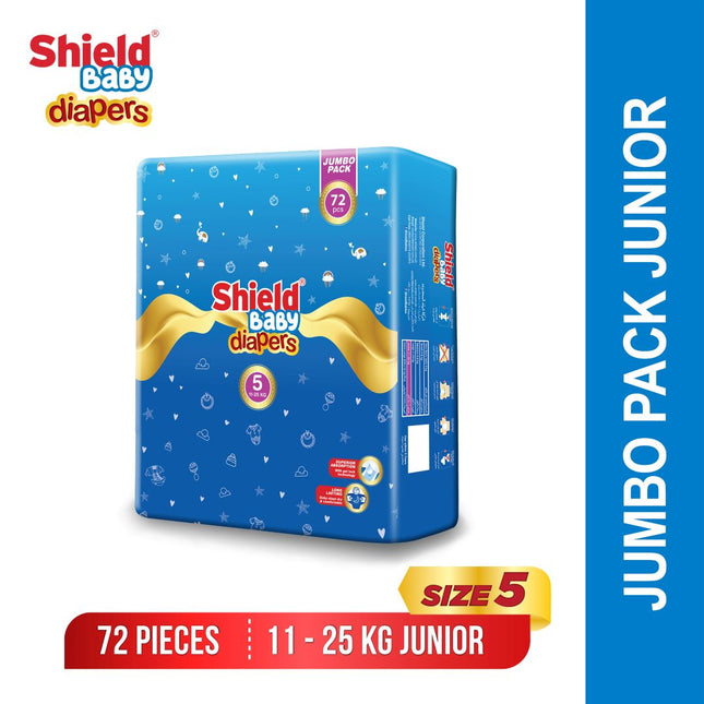 Baby Diaper Jumbo Pack Size 5 | Junior (11-25Kg) | 72 Pcs