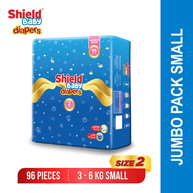 Baby Diaper Jumbo Pack Size 2 | Small (3-6Kg) | 96 Pcs