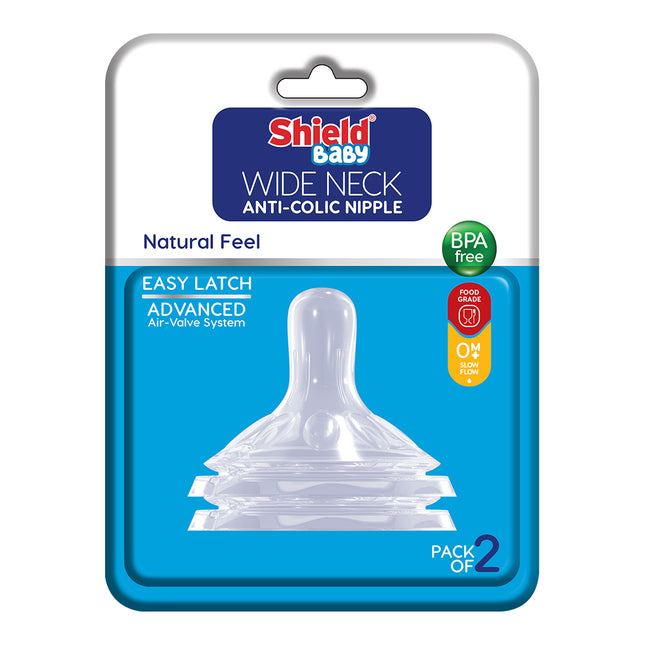 Wide Neck Nipple with Flow Control Slow Medium and Fast